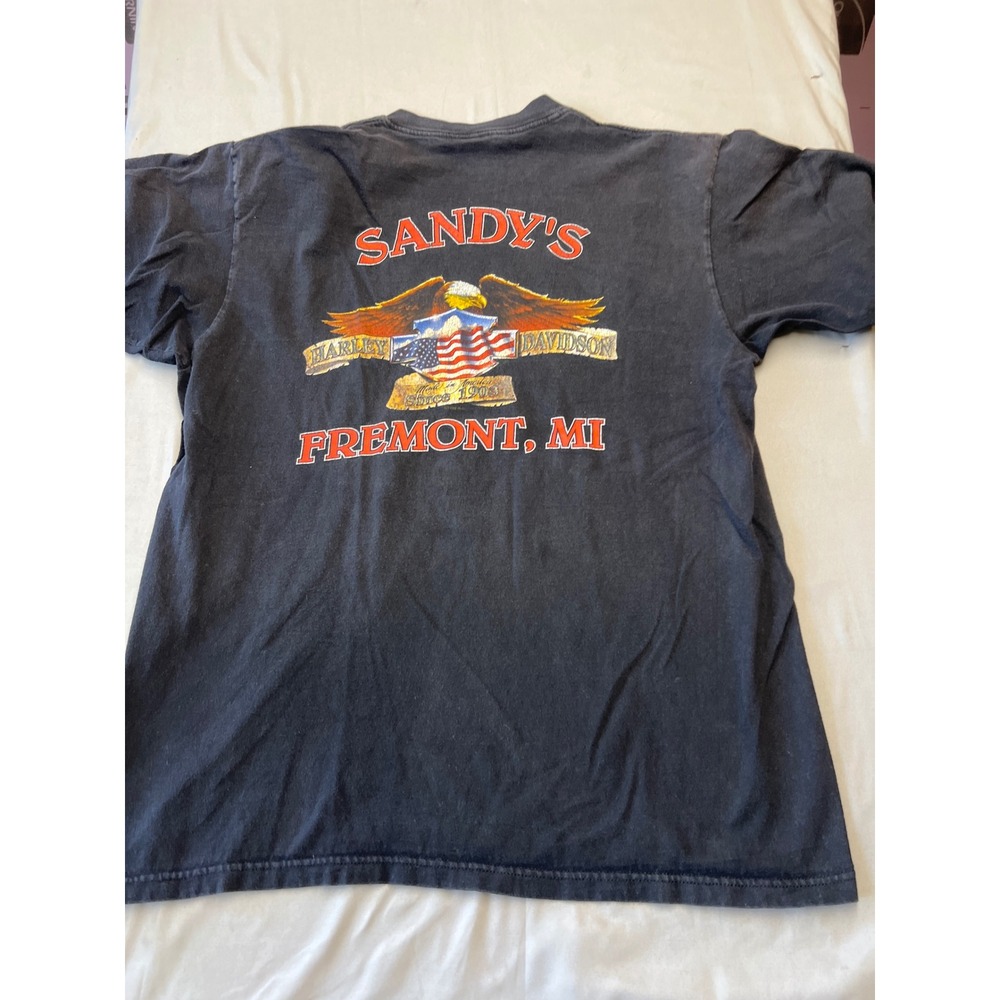 Vintage 1998 Harley Davidson 95th Anniversary Shirt Sandys Fremont MI Mens XL